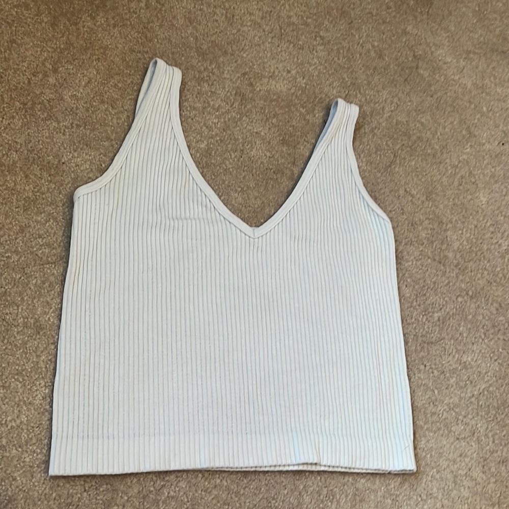 White ribbed longline bralette Size S